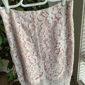 White lace skirt